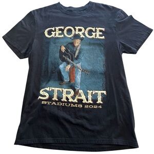 George Strait Stadiums 2024 Concert Tour Short Sleeve T Shirt Men's Medium Black